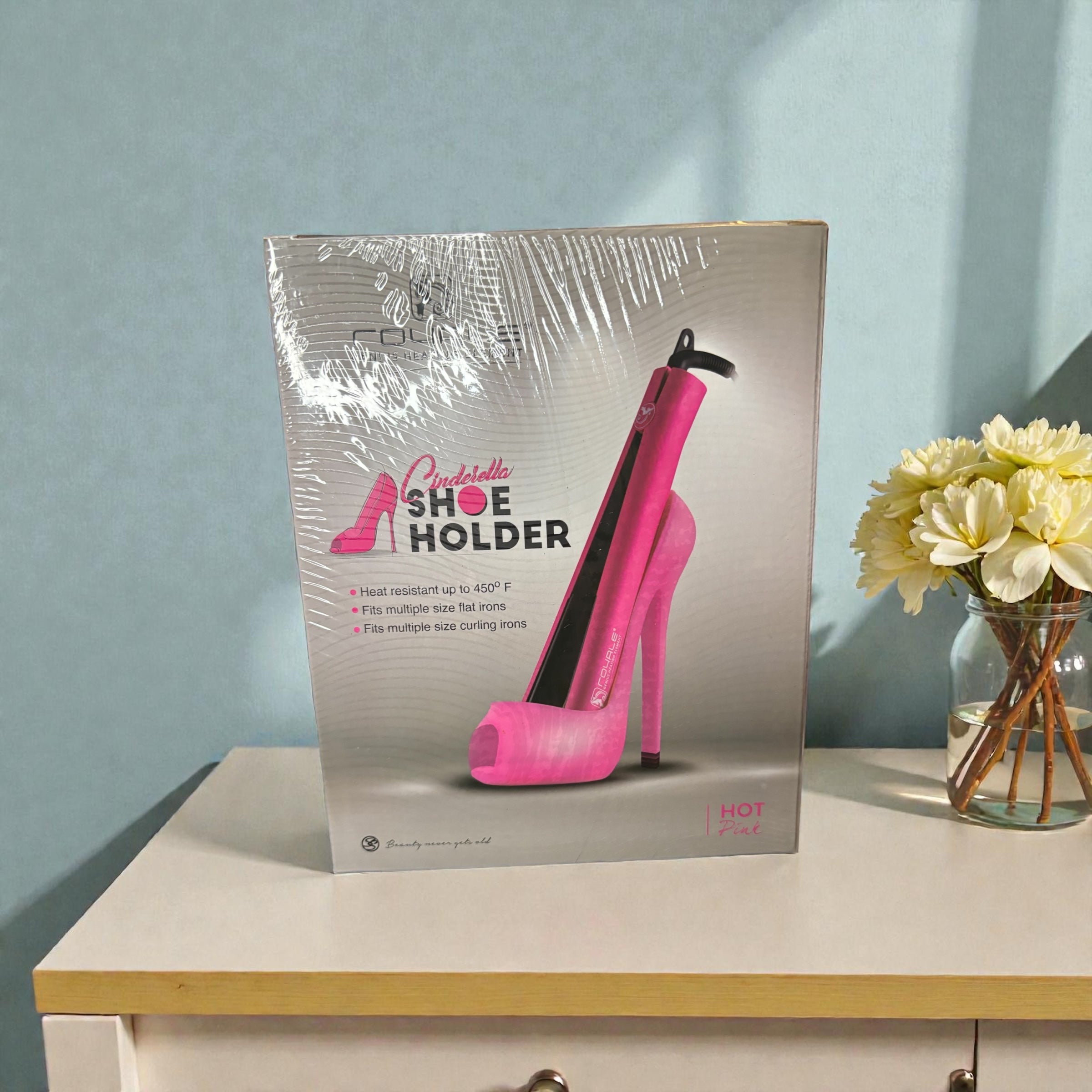 Cinderella Shoe Flat/Curling Iron Holder - Hot Pink